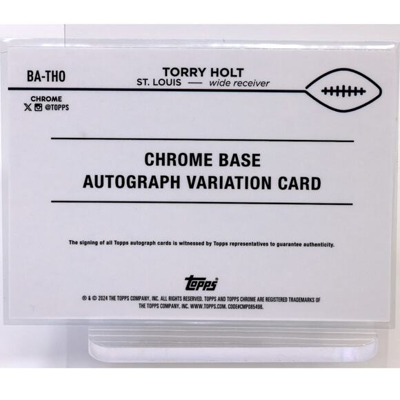 2024 Topps Chrome Black Geometric Autographs #BA-THO Torry Holt /2 St Louis Rams - Picture 2 of 13